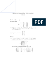 MIT 18.06 Exam 1, Fall 2018 Solutions Johnson: Problem 1 (30 Points)