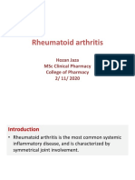 Rheumatoid Arthritis: Hozan Jaza MSC Clinical Pharmacy College of Pharmacy 2/ 11/ 2020