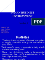 Indian Business Environment: Bhavani B S Asst. Professor MBA Dept RIT, Hassan