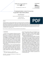 Pyrolysis of Municipal Plastic Wastes For Recovery of Gasline-Range Hydrocarbons