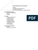 Chapter Title Theoretical Perspectives On Sex and Gender 2. Intended Learning Outcomes