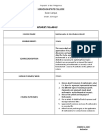 SYLLABUS (Mathematics in The Modern World)