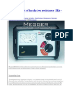 Measurement of FLUKE Insulation Resistance Megger