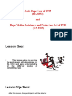 Anti-Rape Law of 1997 (RA 8353) and Rape Victim Assistance and Protection Act of 1998 (RA 8505)