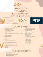 Community Organizing Participatory Action Research: Prepared by