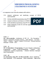 14mte02 Embedded Programming For Mechatronics Systems: Course Outcomes