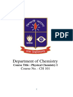 Department of Chemistry: Course No.: CH 101