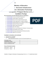 Ministry of Education Sector: - Economic Infrastructure Sub Sector: Information Technology Occupation: IT Support Service Level - I