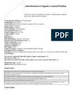 CSE 1111 (Approved) : Introduction To Computer-Assisted Problem Solving