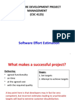 Software Effort Estimation: Software Development Project Management (CSC 4125)