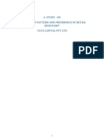 A Study On "Investment Pattern and Preference of Retail Investors" Tata Capital PVT LTD