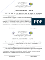 Permit and Waiver To Parents