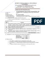 Course Plan-MT160 Introduction To Materials Science Technology