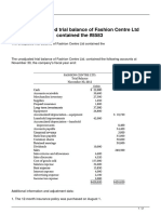 The Unadjusted Trial Balance of Fashion Centre LTD Contained The