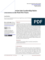 A Literature Review Into Leadership Styles Discuss