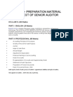 Syllabus + Preparation Material For The Test of Senior Auditor