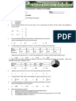 Final Examination in Statistics and Probability