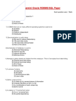 Capgemini Rdbms SQL Exam