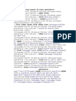 2.0 Tdi CR Engine Codes