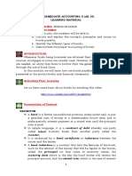 Unit Number/ Heading Learning Outcomes: Intermediate Accounting Ii (Ae 16) Learning Material: Bonds Payable