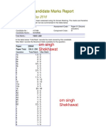 Candidate Marks Report: Om Singh Shekhawat