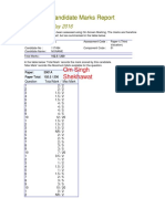 Candidate Marks Report: Om Singh Shekhawat