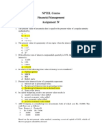 NPTEL Course Financial Management Assignment IV