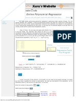 Online Polynomial Regression: Regressiontools: The Program