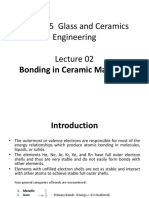 MME365 Glass and Ceramics Engineering: Bonding in Ceramic Materials