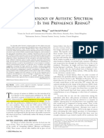 T E A S D: I P R ?: HE Pidemiology of Utistic Pectrum Isorders S The Revalence Ising