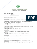 Quiz in Reading and Writing - Louise Peralta - 11 - Fairness