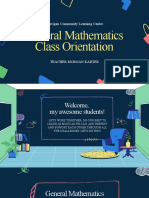 Kerrigan Community Learning Center: General Mathematics Class Orientation