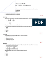 NSS Chemistry Part 2 The Microscopic World HKCEE Past Paper Question The Microscopic World I Ns - Multiple Choice Questions