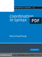 Coordination in Syntax CAMBRIDGE