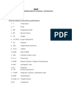 (Nursing Abbreviations, Acronyms, and Symbols) Name: Class