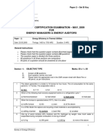 8 National Certification Examination - MAY, 2009 FOR Energy Managers & Energy Auditors