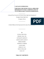 The Advance Generation: The Relationship Between The Instructional Approches and Academic Performance in Oral Communication of Grade 11 Students of Norzagaray National Highschool