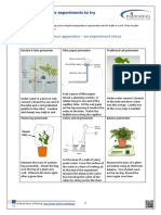 Transpiration - Simple Experiments To Try: Activity 1-Choose Your Apparatus - An Experiment Circus