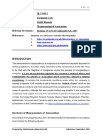 2 - Corporate Law - Lecture 05 - Memorandum of Association