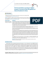 Coronavirus Covid 19 and Online Learning in Higher Institutions of Education A Survey of The 8286