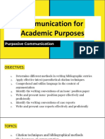 Communication For Academic Purposes