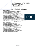 XVKV Iwm WBWMQVJ G WJ K JR: Class: Three Subject: English 1St Paper