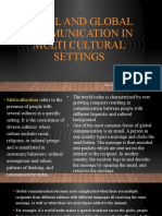 Local and Global Communication in Multicultural Setting