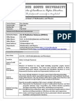 Department of Mathematics and Physics: Nstructor Epartment Nformation