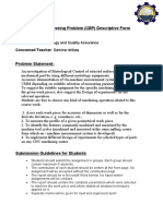 Complex Engineering Problem (CEP) Descriptive Form