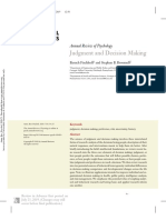 Fischhoff, B., & Broomell, S. B. Judgment and Decision Making