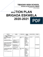 Action Plan Brigada Eskwela 2020-2021: Tibagan High School