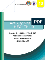 Quarter 2 - Las No. 2 (Week 5-8) National Health Trends, Issues and Concerns (H10Hc-Iie-G-5)