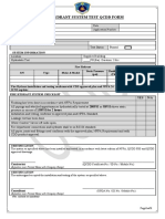 Fire Hydrant System Test QCDD Form