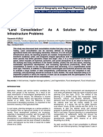 "Land Consolidation" As A Solution For Rural Infrastructure Problems